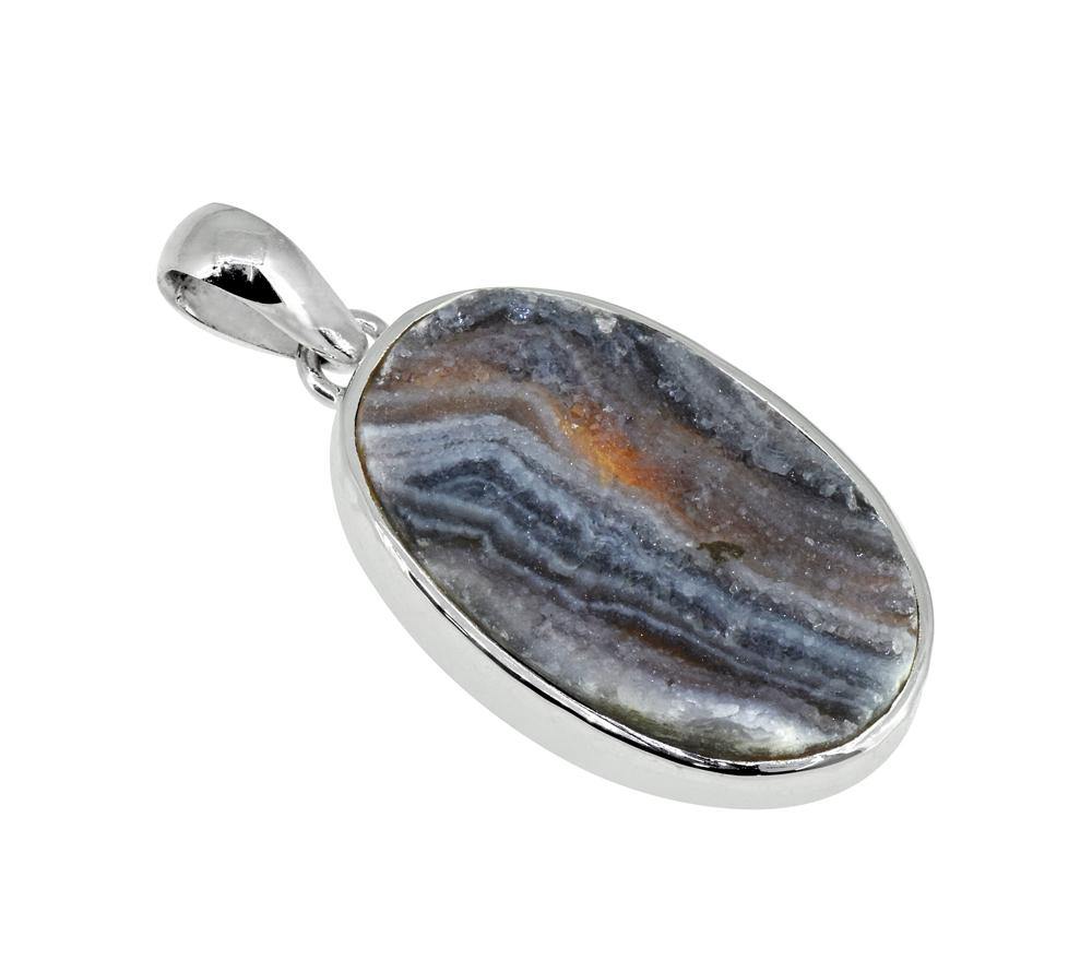 1.85" Desert Druzy Quartz Solid 925 Sterling Silver Chain Pendant Jewelry - YoTreasure