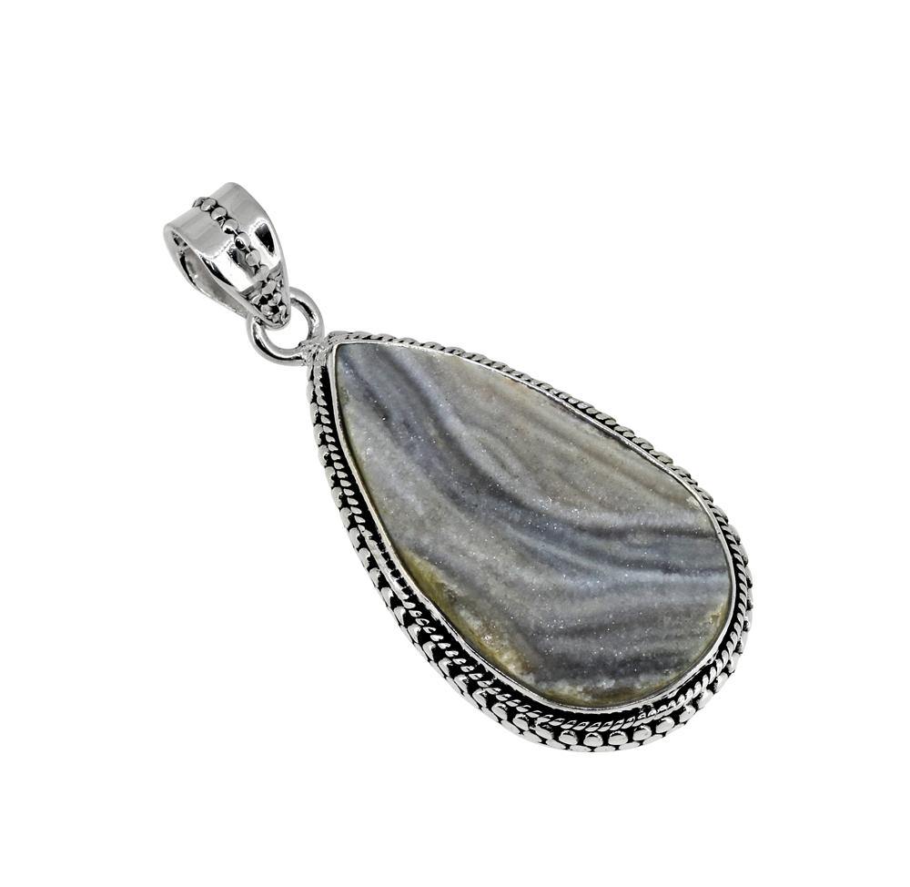 2" Desert Druzy Quartz gemstone chain Pendant - YoTreasure