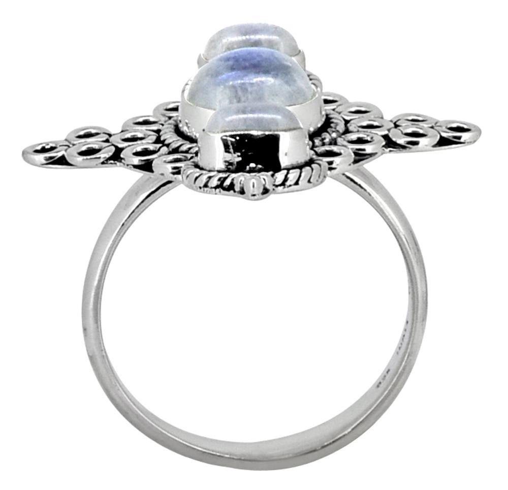 Rainbow Moonstone Solid 925 Sterling Silver Ring Jewelry - YoTreasure