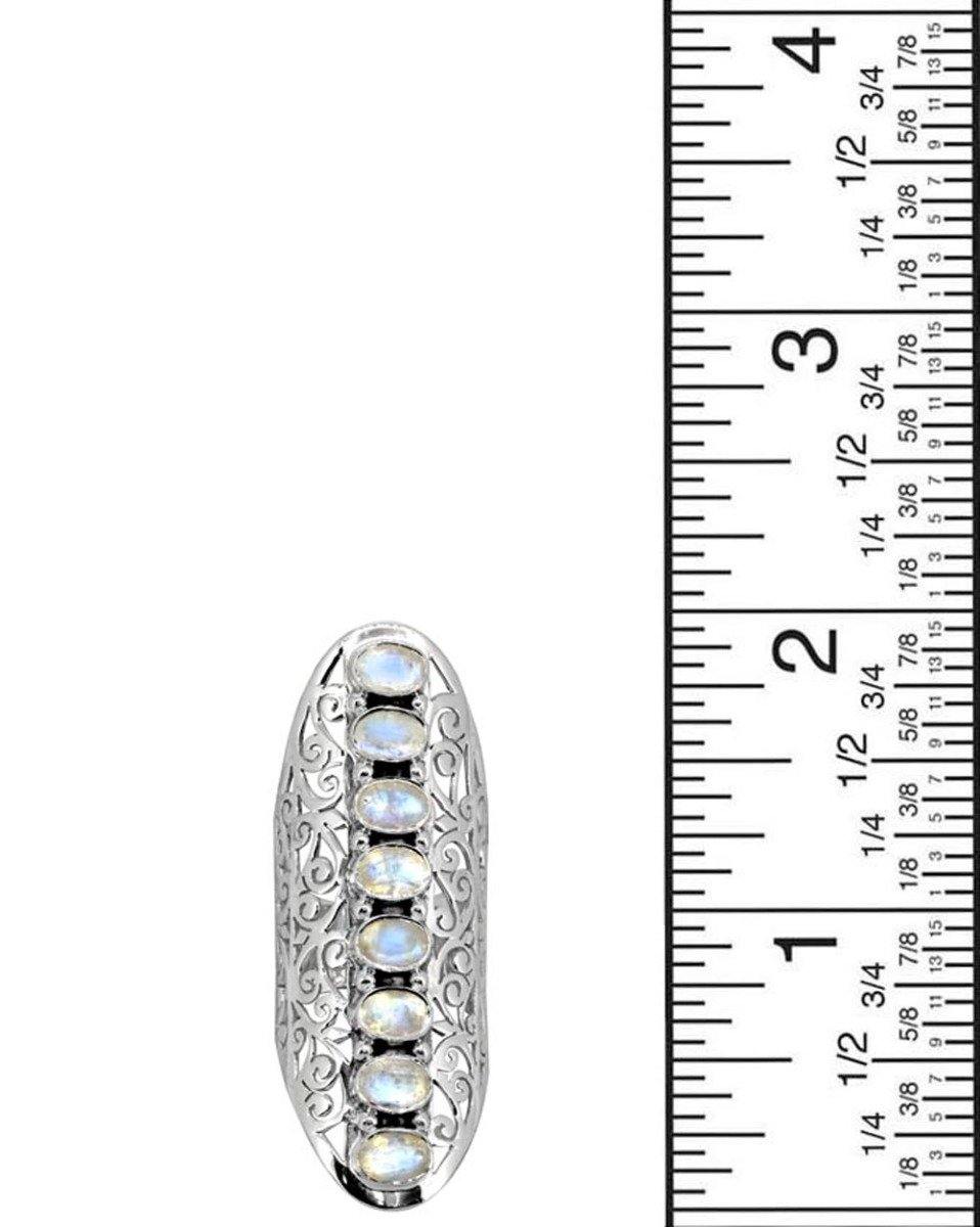 Moonstone Solid 925 Sterling Silver Filigree Ring Jewelry - YoTreasure