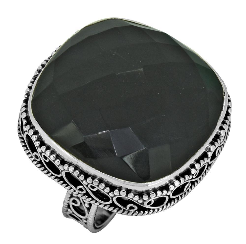 Black Onyx Solid 925 Sterling Silver Cocktail Ring Jewelry - YoTreasure