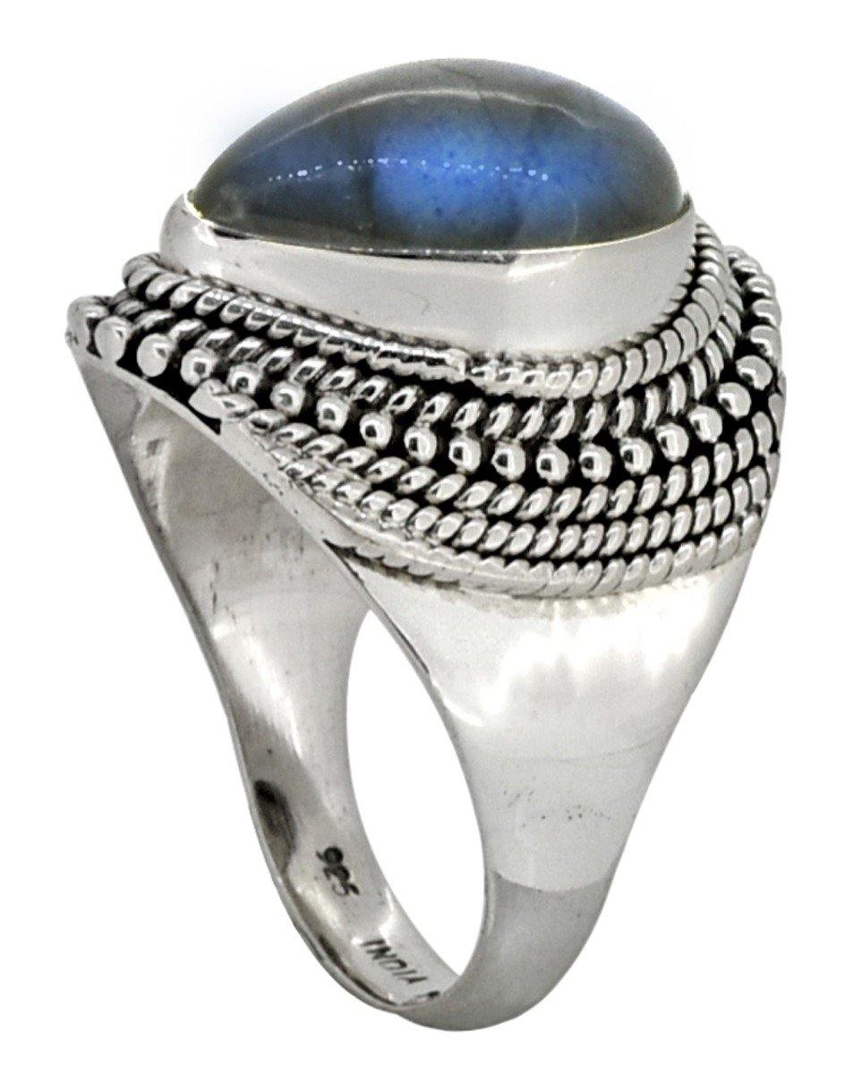 Labradorite Solid 925 Sterling Silver Designer Ring Jewelry - YoTreasure