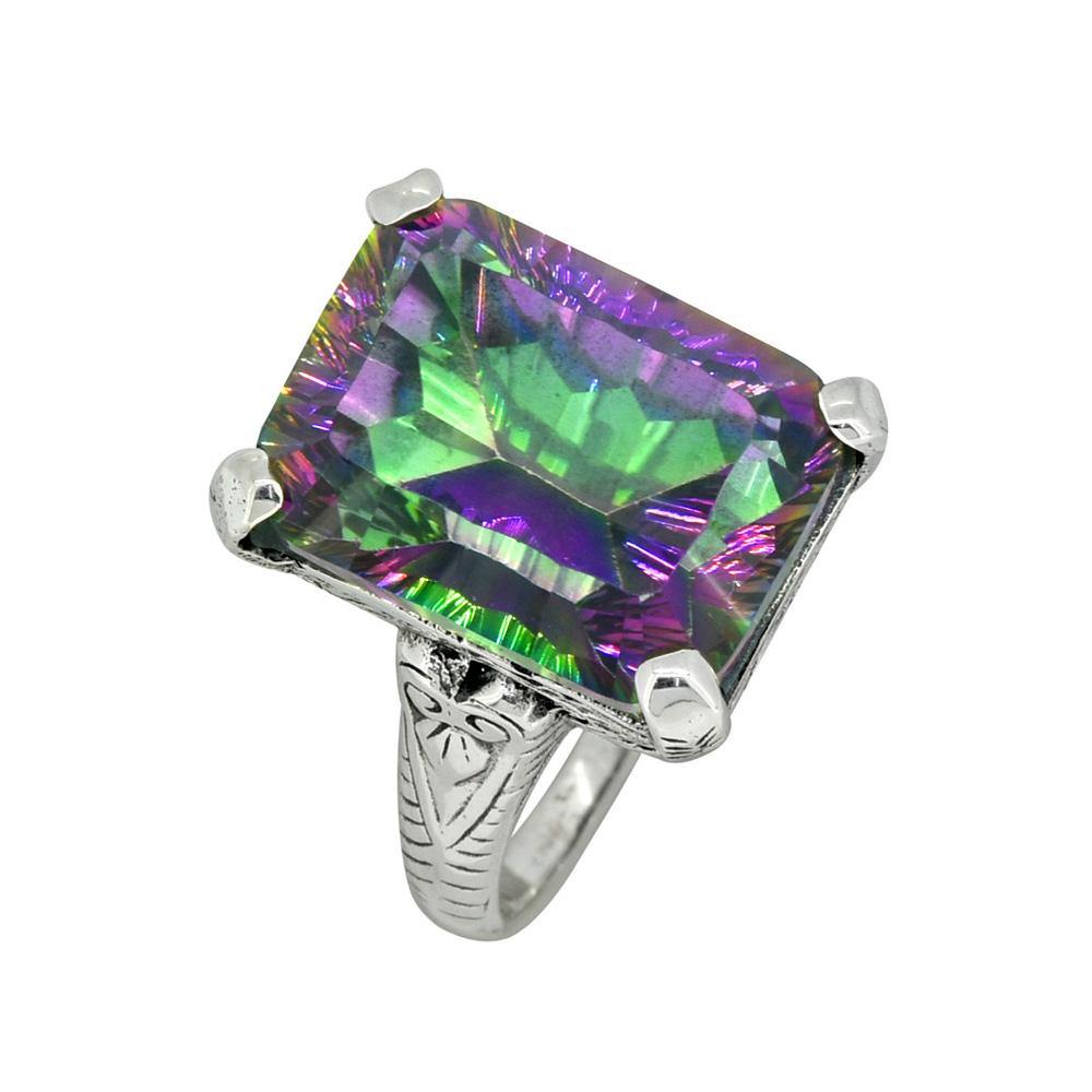 Rainbow Quartz Solid 925 Sterling Silver Ring Jewelry - YoTreasure