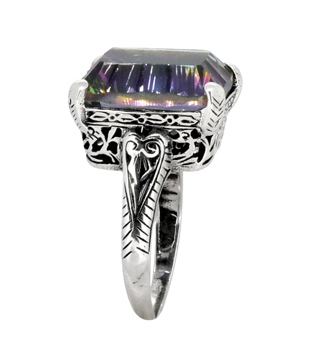 Rainbow Quartz Solid 925 Sterling Silver Ring Jewelry - YoTreasure