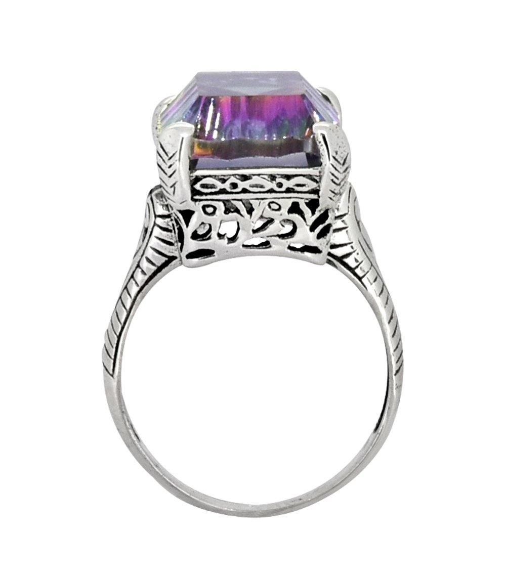 Rainbow Quartz Solid 925 Sterling Silver Ring Jewelry - YoTreasure