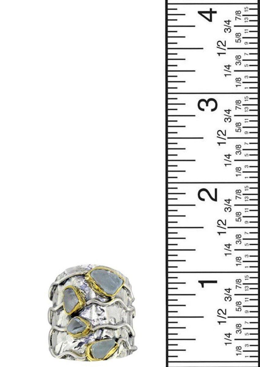 Rough Blue Topaz Solid 925 Sterling Silver Brass Designer Ring Jewelry - YoTreasure