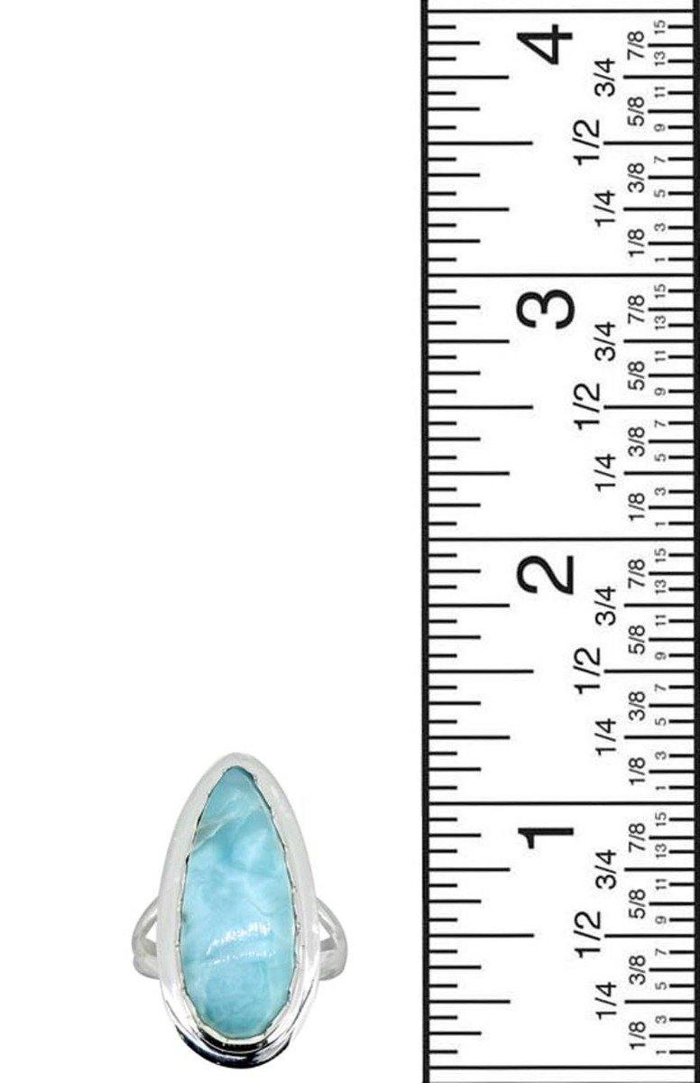 Natural Larimar Ring Solid 925 Sterling Silver Gemstone Jewelry - YoTreasure