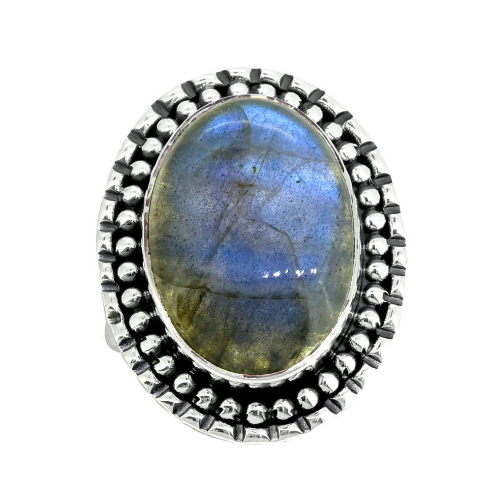 Labradorite Ring Solid 925 Sterling Silver Gemstone Jewelry - YoTreasure