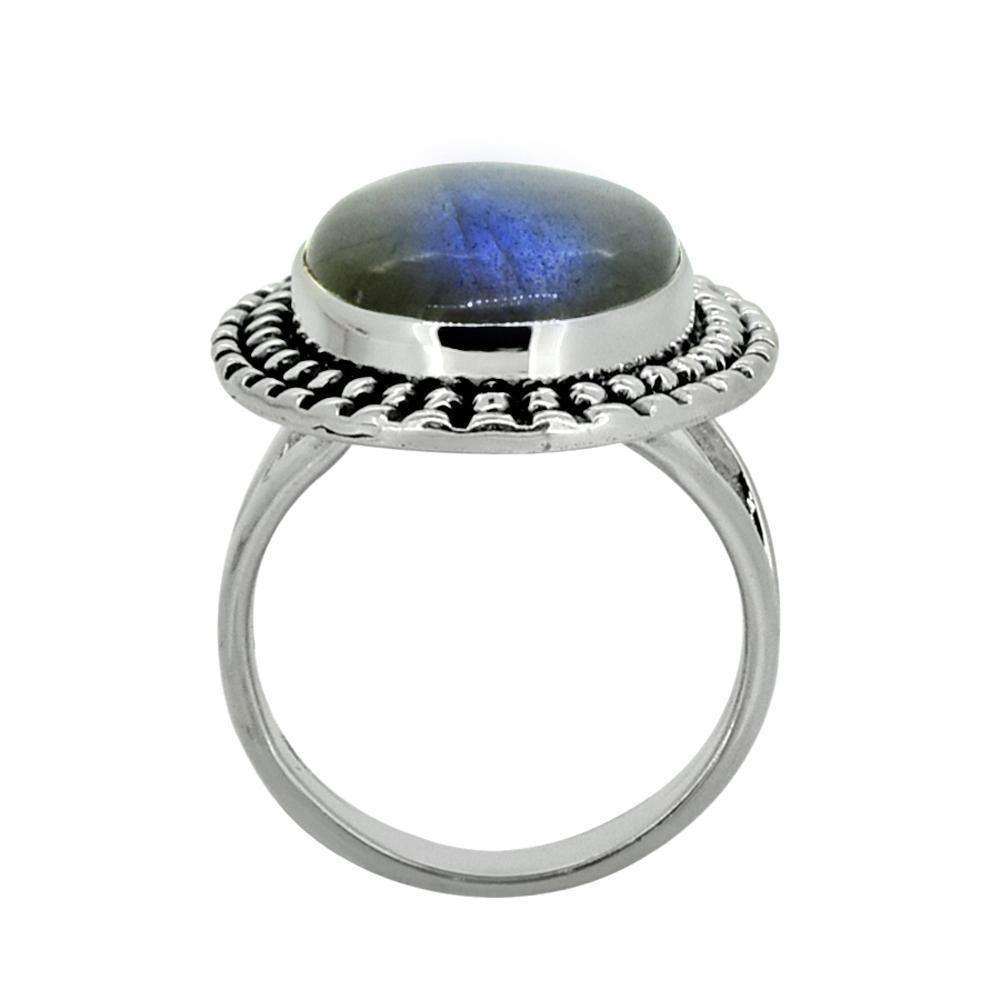Labradorite Ring Solid 925 Sterling Silver Gemstone Jewelry - YoTreasure