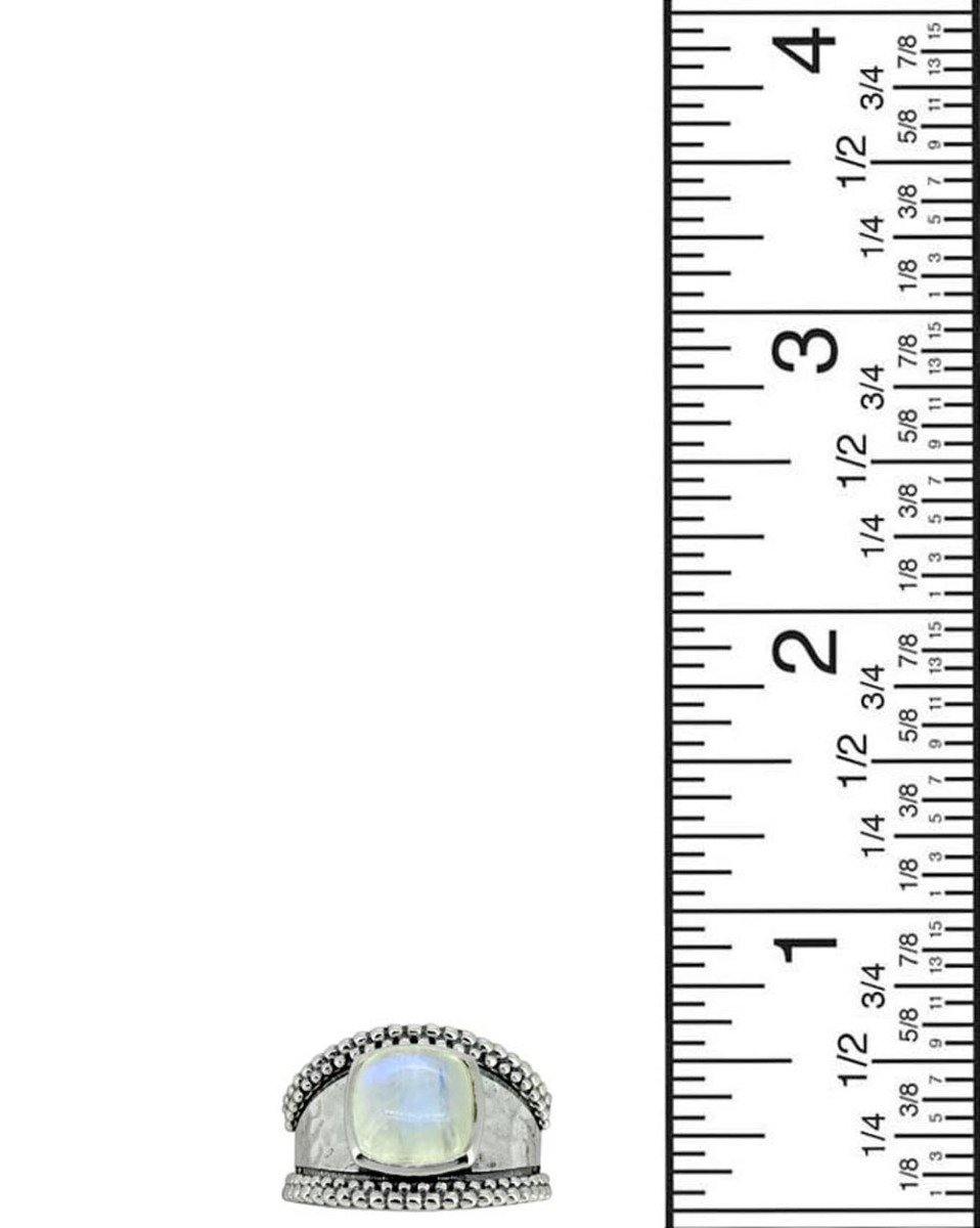 .925 Sterling Silver Moonstone Wide Band Boho Ring - YoTreasure