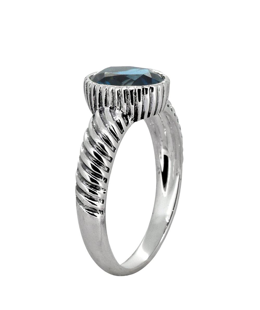 London Blue Topaz Gemstone Ring Solid 925 Sterling Silver Jewelry - YoTreasure