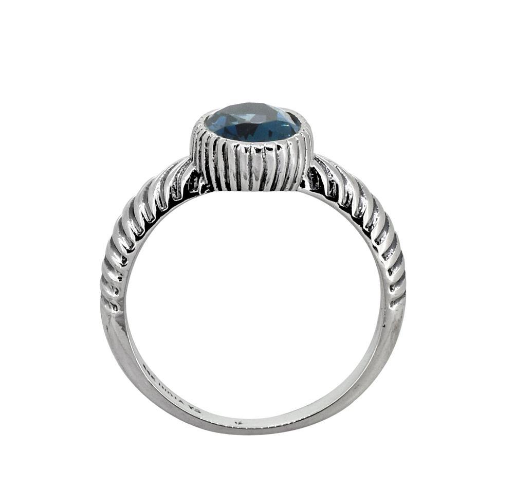 London Blue Topaz Gemstone Ring Solid 925 Sterling Silver Jewelry - YoTreasure