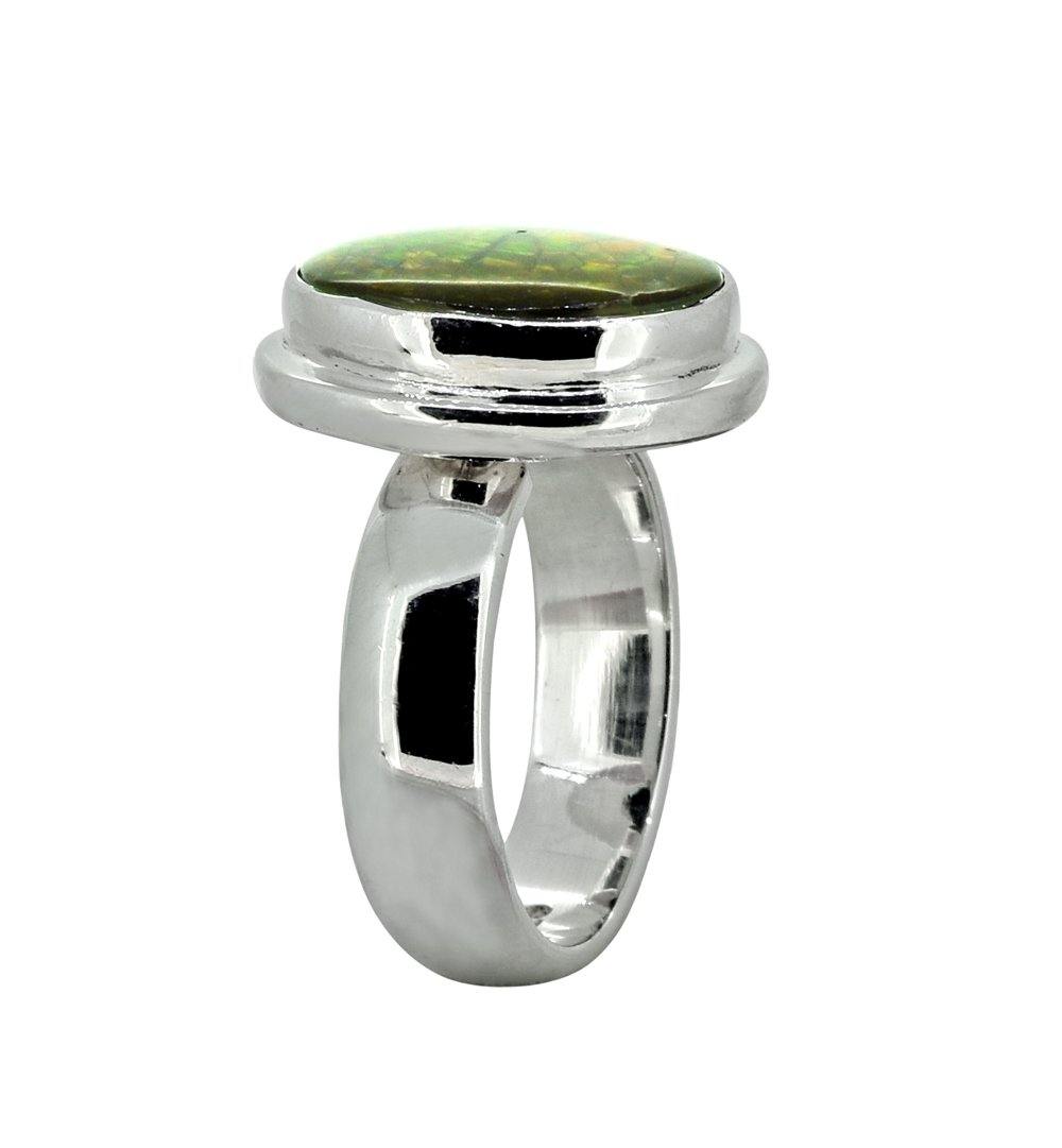 Ammolite Sterling Silver Ring - YoTreasure