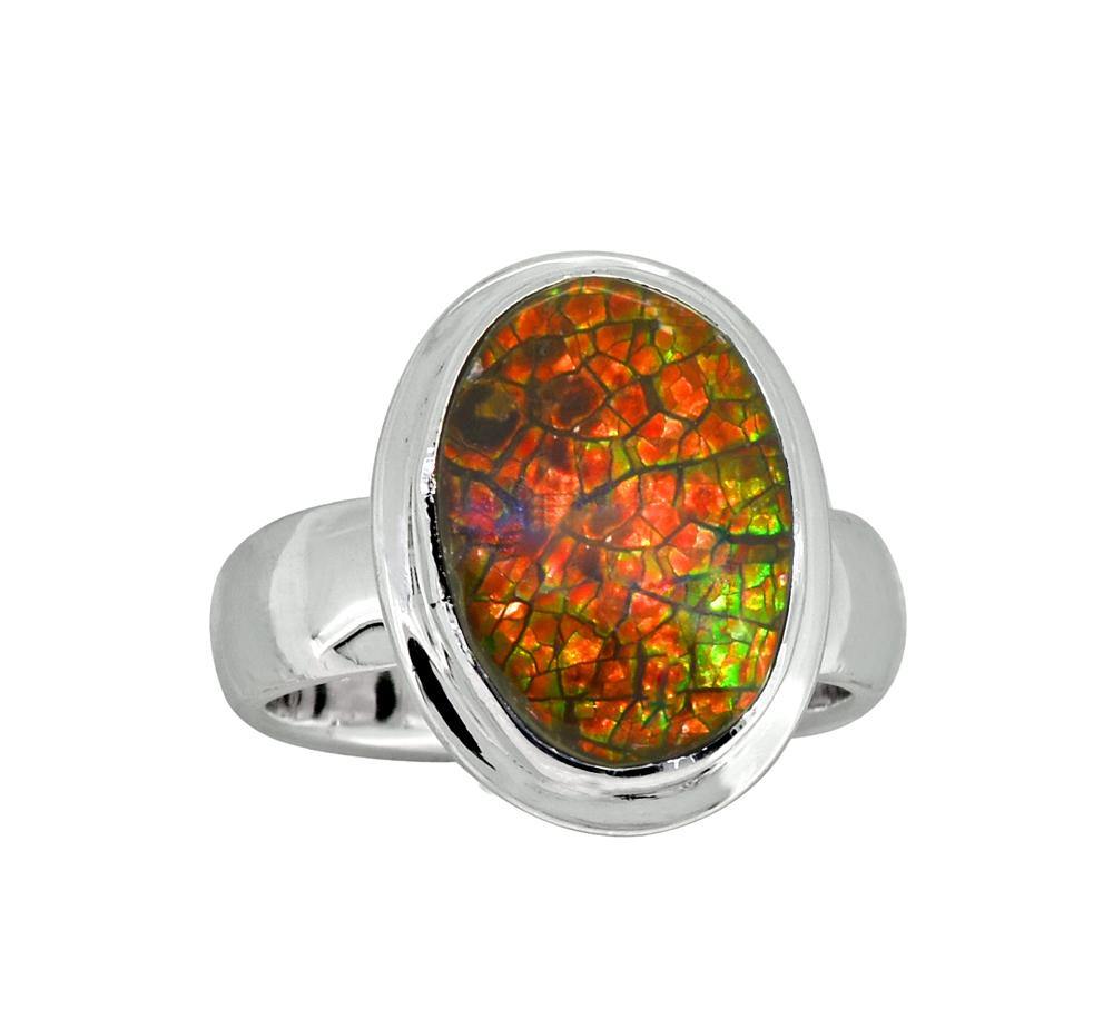 Ammolite Sterling Silver Ring - YoTreasure