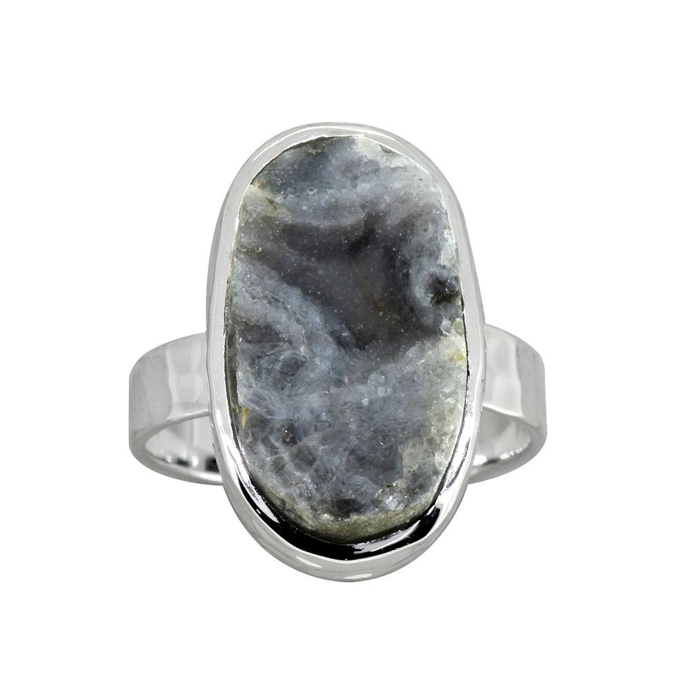 Desert Druzy Solid 925 Sterling Silver Ring Jewelry - YoTreasure