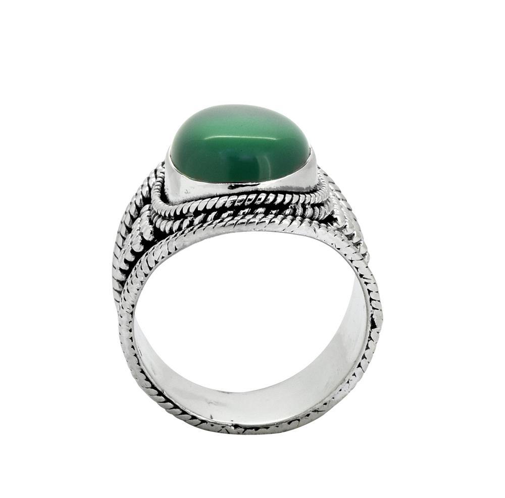 Green Onyx Solid 925 Sterling Silver Gemstone Ring Jewelry - YoTreasure