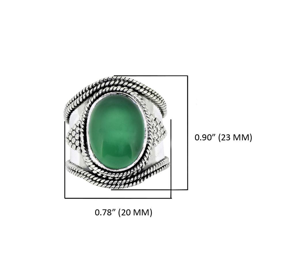 Green Onyx Solid 925 Sterling Silver Gemstone Ring Jewelry - YoTreasure