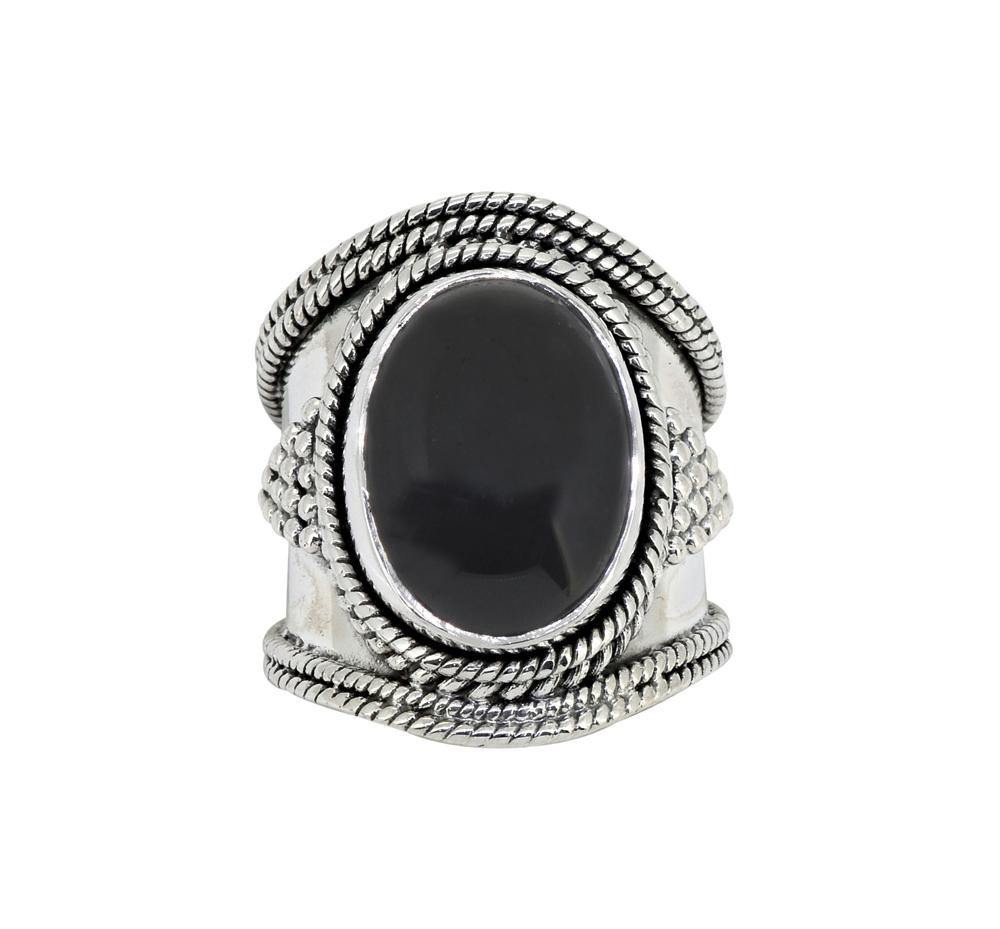 Black Onyx Solid 925 Sterling Silver Gemstone Ring - YoTreasure