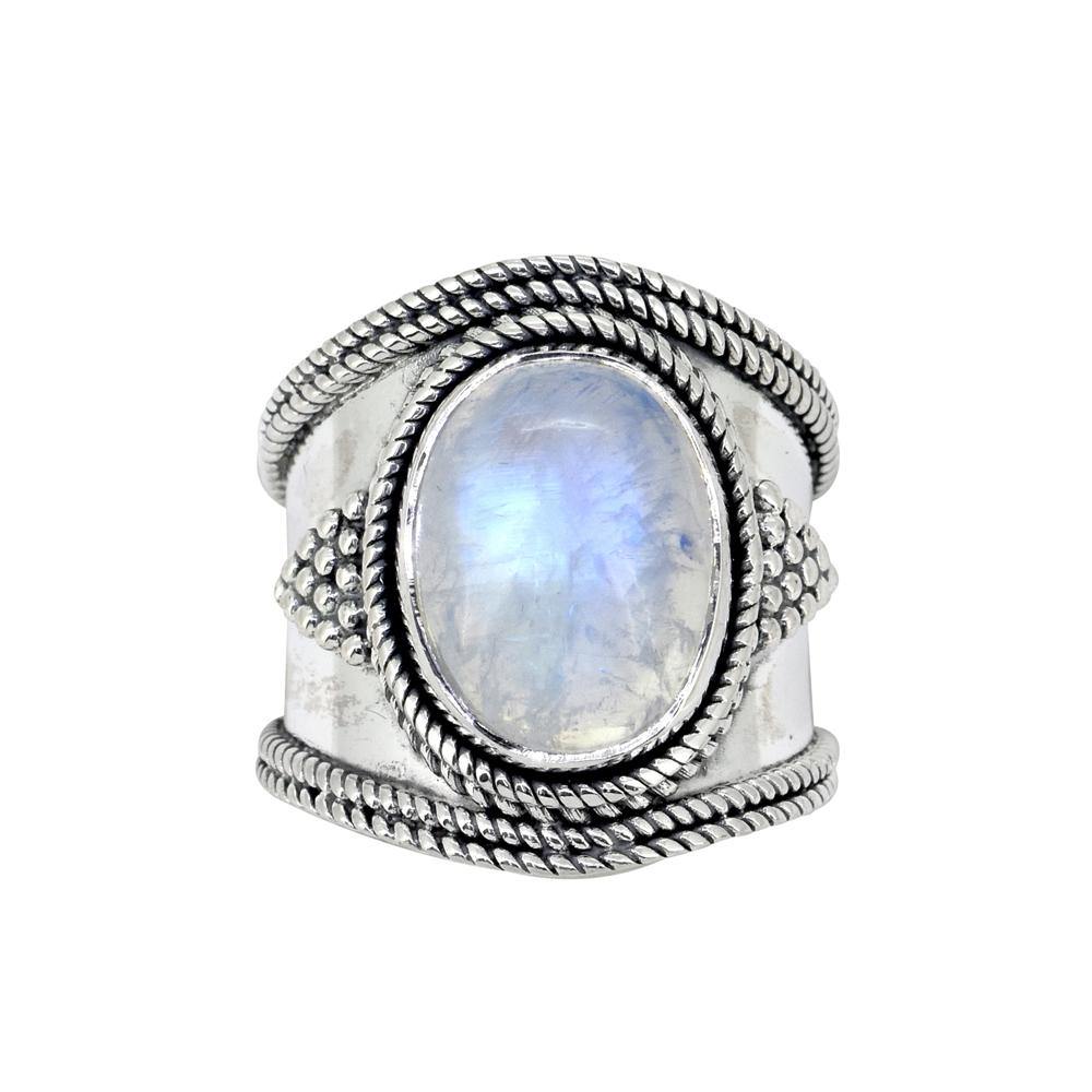 Moonstone Solid 925 Sterling Silver Gemstone Ring Jewelry - YoTreasure