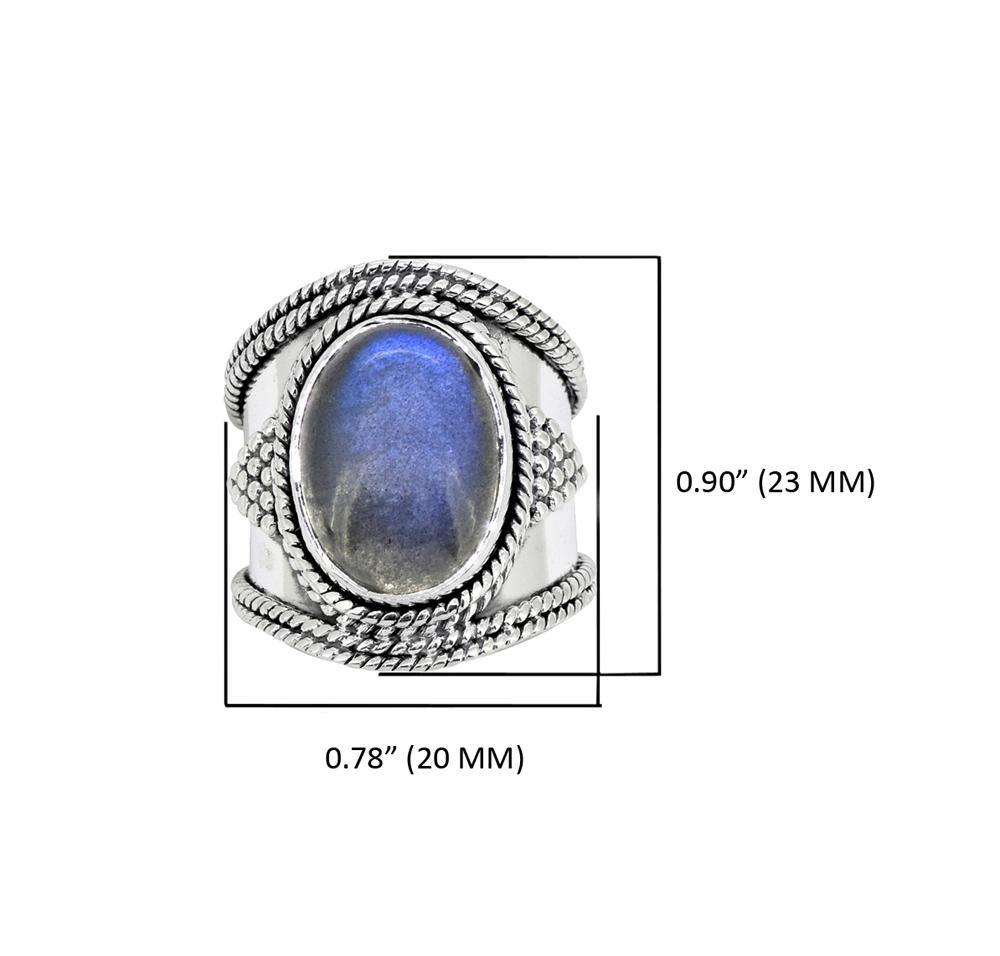 Labradorite Solid 925 Sterling Silver Ring Jewelry - YoTreasure