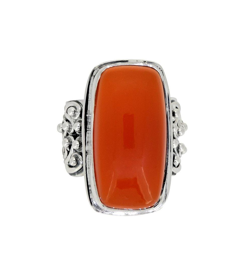 Carnelian Solid 925 Sterling Silver Ring Jewelry - YoTreasure