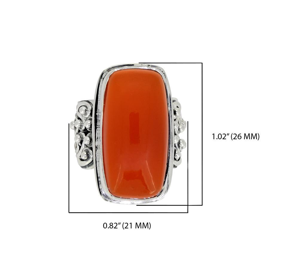 Carnelian Solid 925 Sterling Silver Ring Jewelry - YoTreasure
