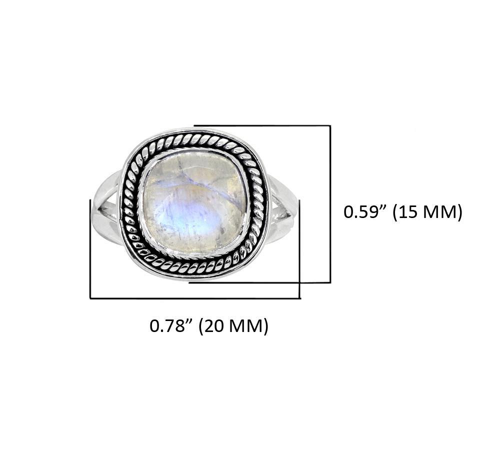Rainbow Moonstone Solid 925 Sterling Silver Split Shank Ring Jewelry - YoTreasure