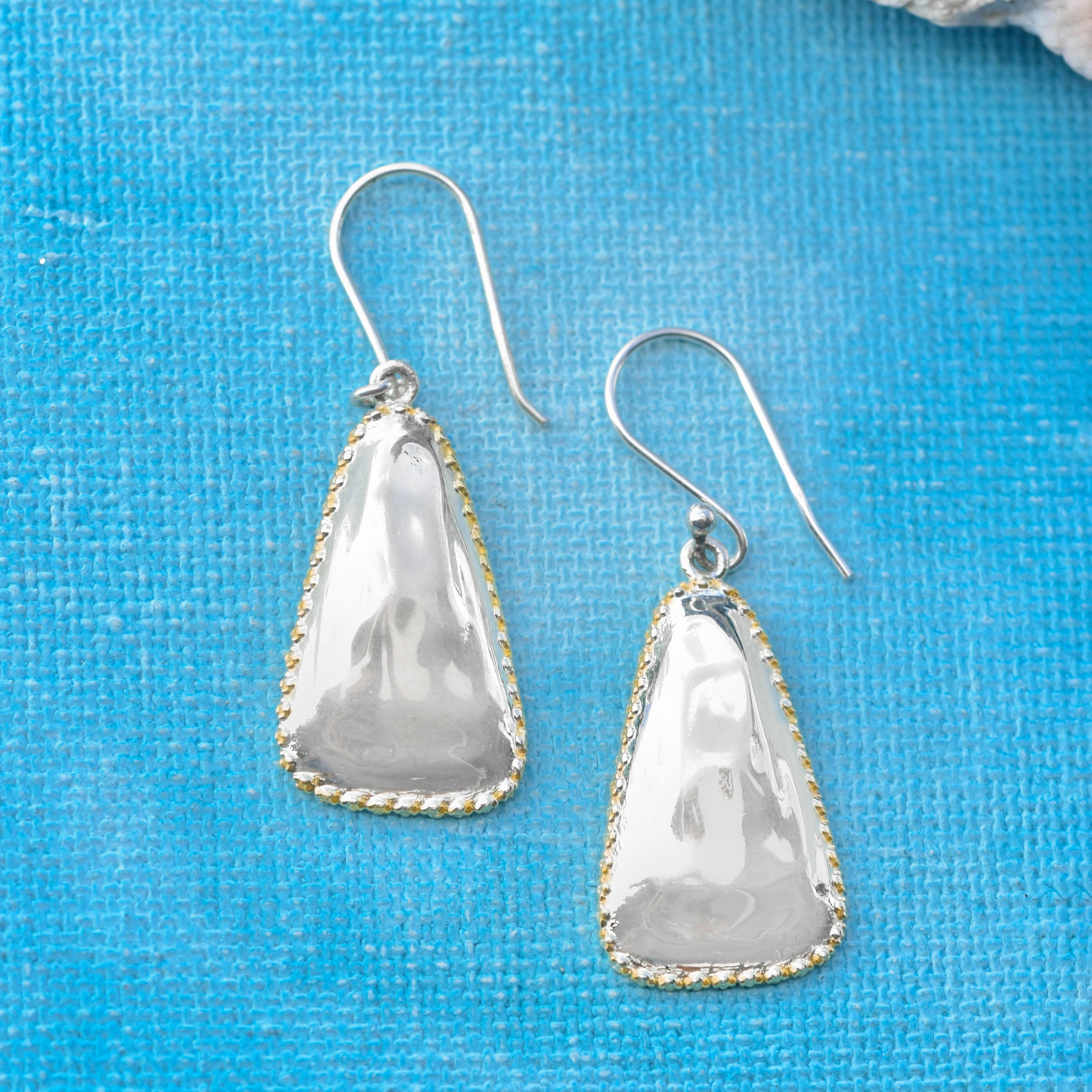 Solid 925 Sterling Silver Gold Plated Dangle Earrings Jewelry - YoTreasure
