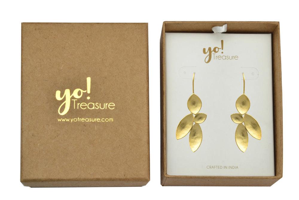 Gold Plated Over Brass Large Earrings Jewelry - YoTreasure