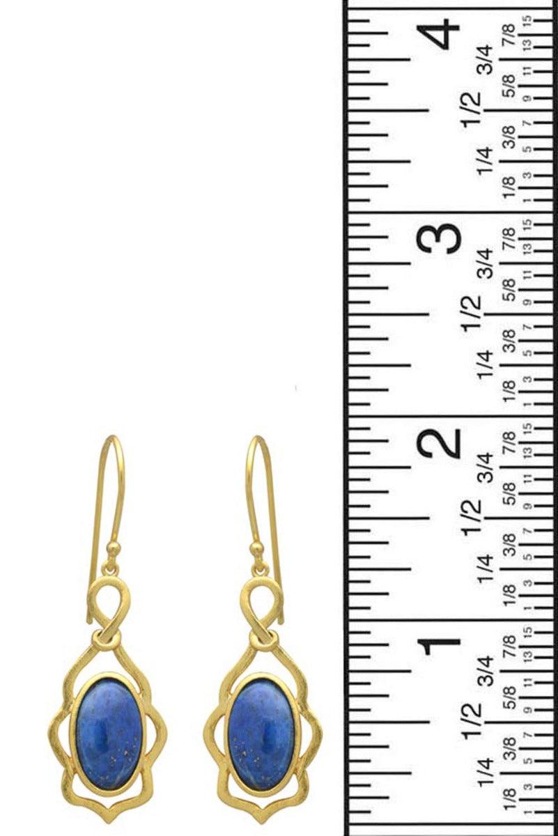 Lapis Gold Plated Over Brass Dangle Earrings Jewelry - YoTreasure