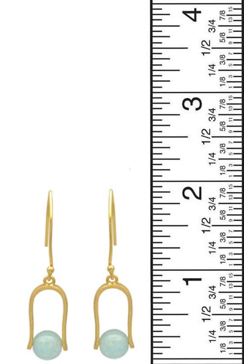Aqua Chalcedony Gold Plated Over Brass Dangle Earrings Jewelry - YoTreasure