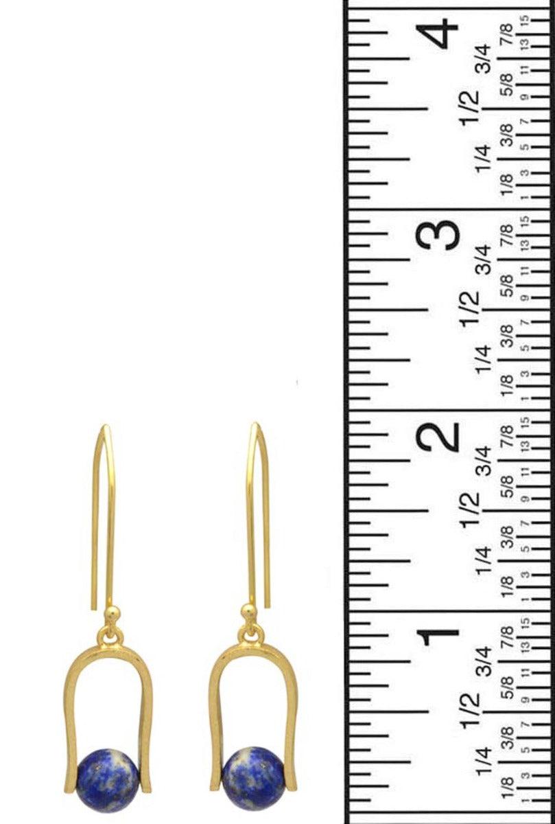 Lapis Gold Plated Over Brass Dangle Earrings Jewelry - YoTreasure