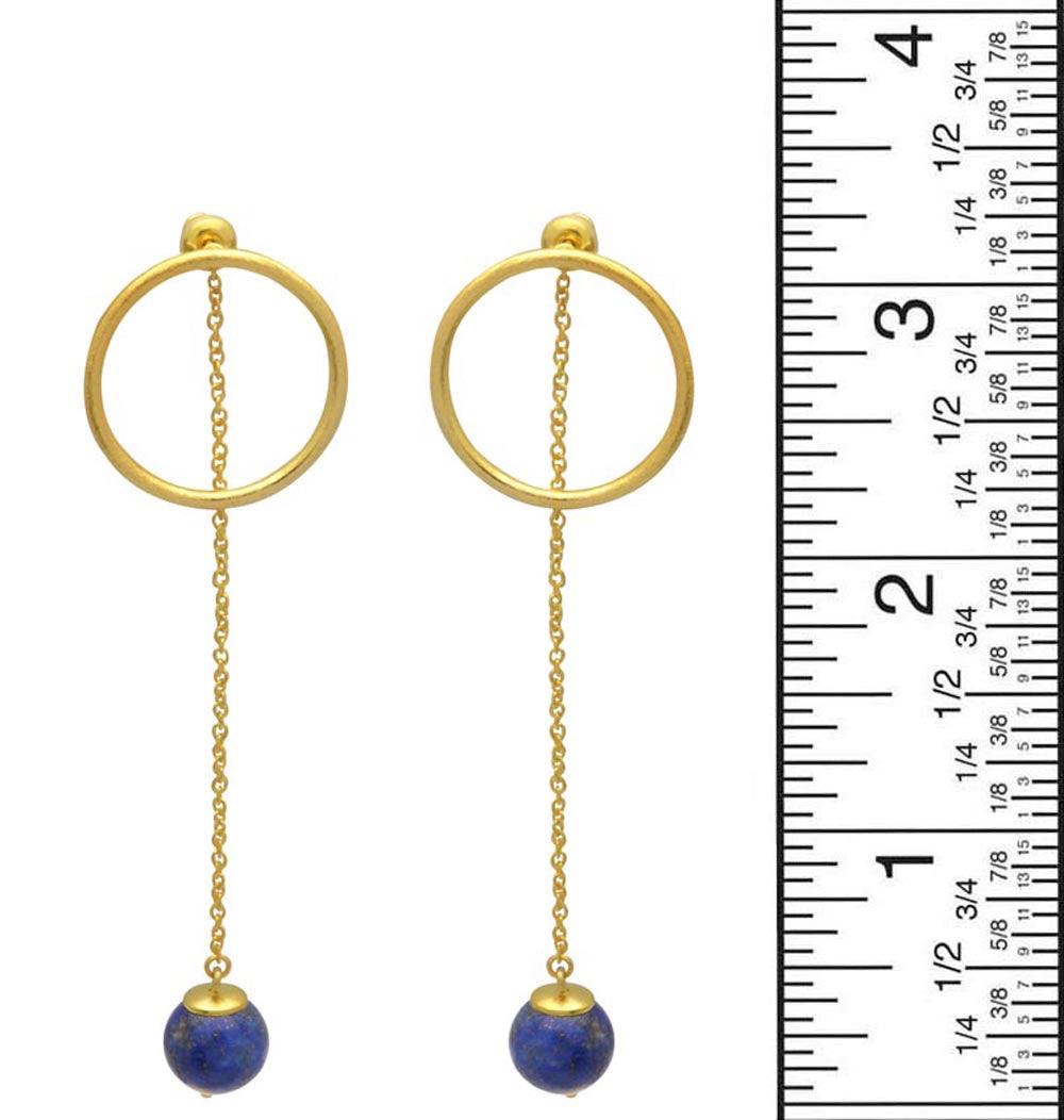 Lapis Gold Plated Over Brass Earrings Drop Jewelry - YoTreasure