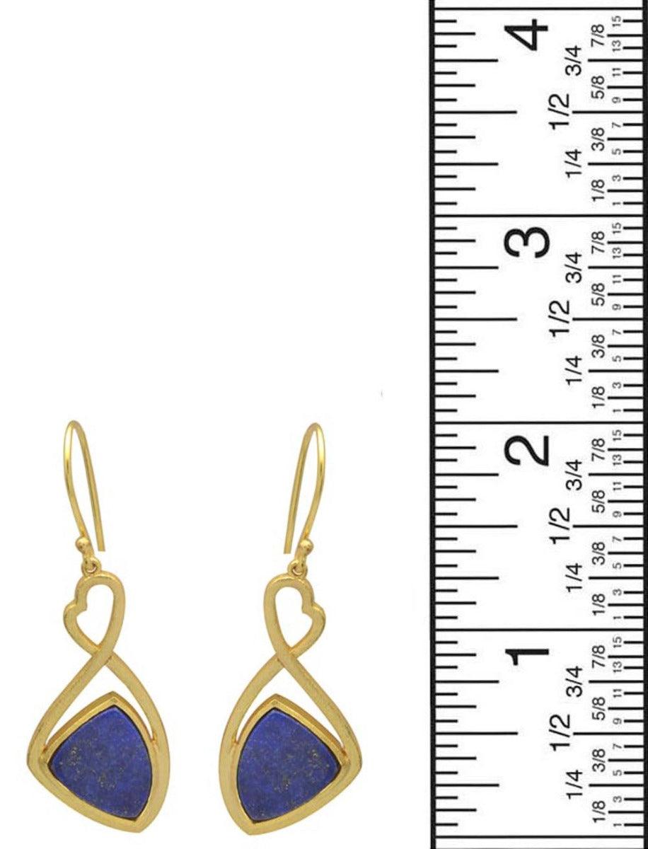 Lapis Gold Plated Over Brass Drop Earrings Jewelry - YoTreasure