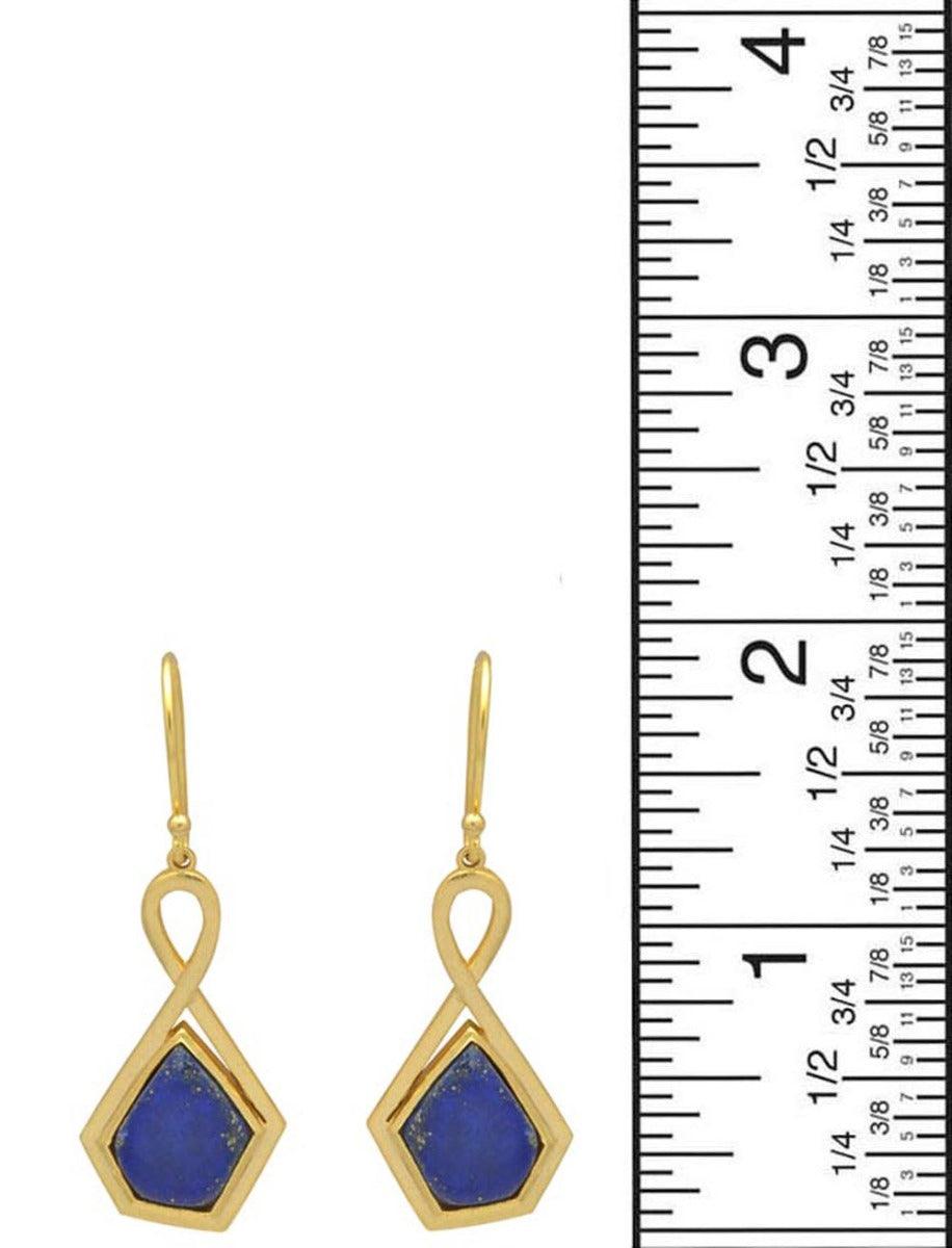 Lapis Gold Plated Over Brass Drop Earrings Jewelry - YoTreasure