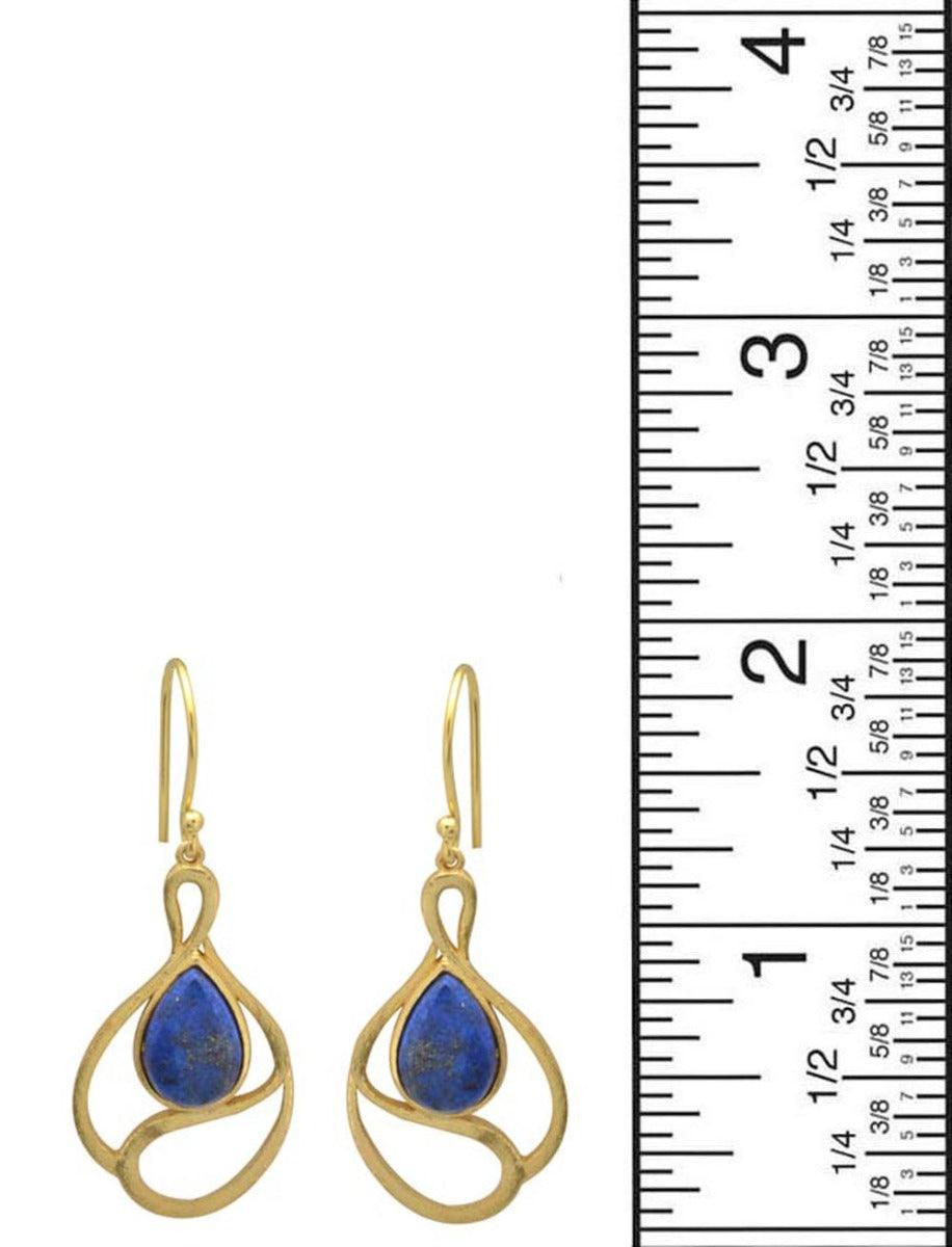 Lapis Gold Plated Over Brass Drop Earrings Jewelry - YoTreasure