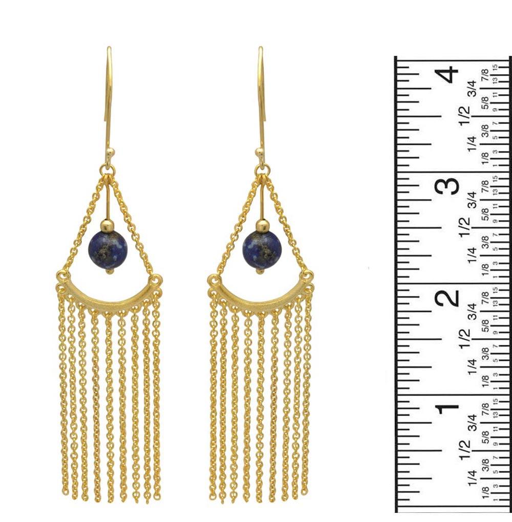 Lapis Gold Plated Over Brass Drop Earrings Jewelry - YoTreasure