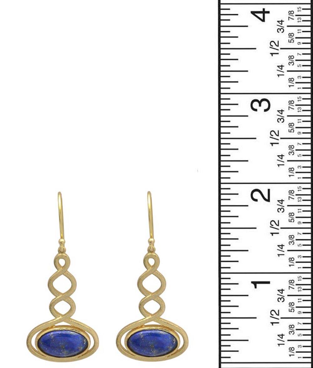 Lapis Gold Plated Over Brass Drop Earrings Jewelry - YoTreasure