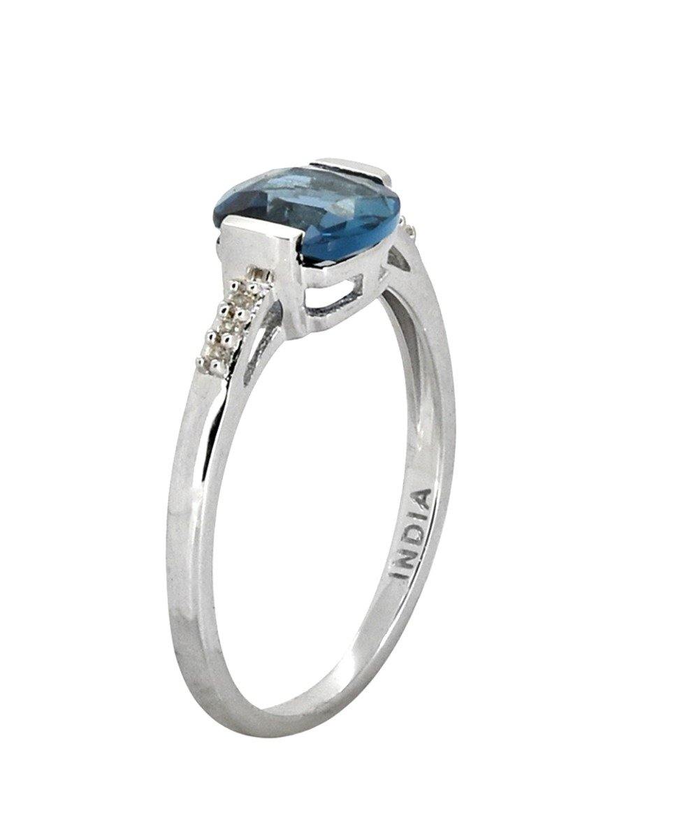 1.69 Cts. London Blue Topaz Solid 925 Sterling Silver Ring Jewelry - YoTreasure