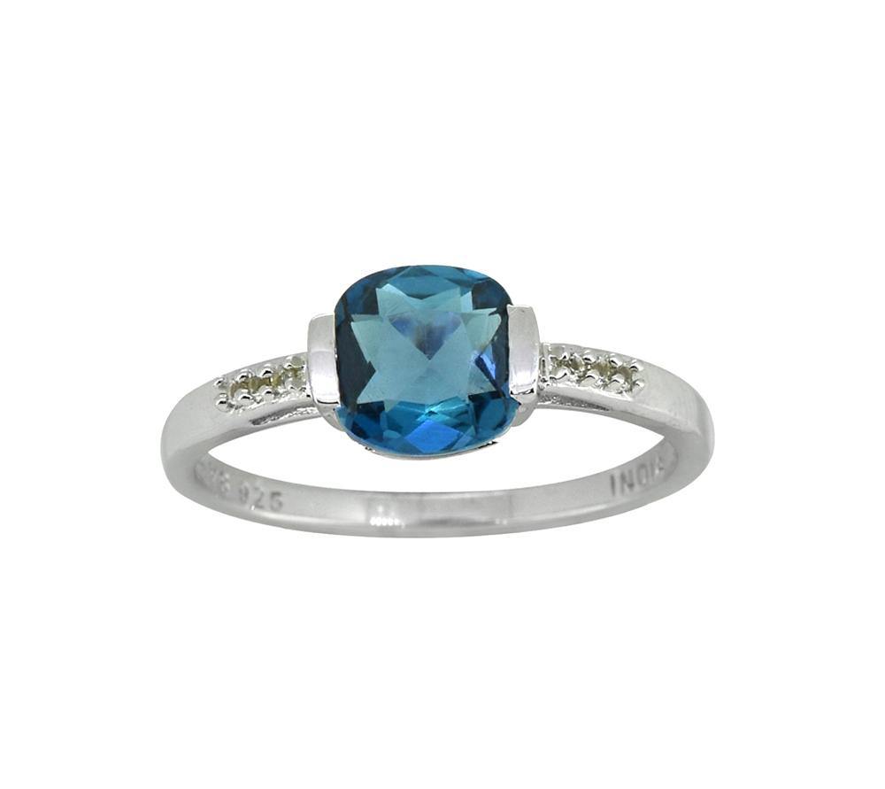 1.69 Cts. London Blue Topaz Solid 925 Sterling Silver Ring Jewelry - YoTreasure