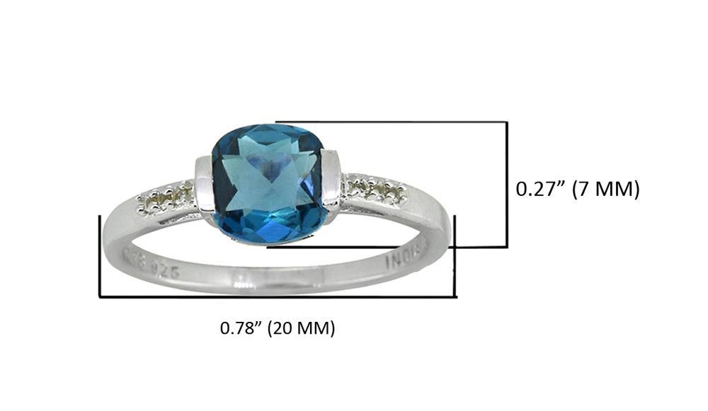 1.69 Cts. London Blue Topaz Solid 925 Sterling Silver Ring Jewelry - YoTreasure