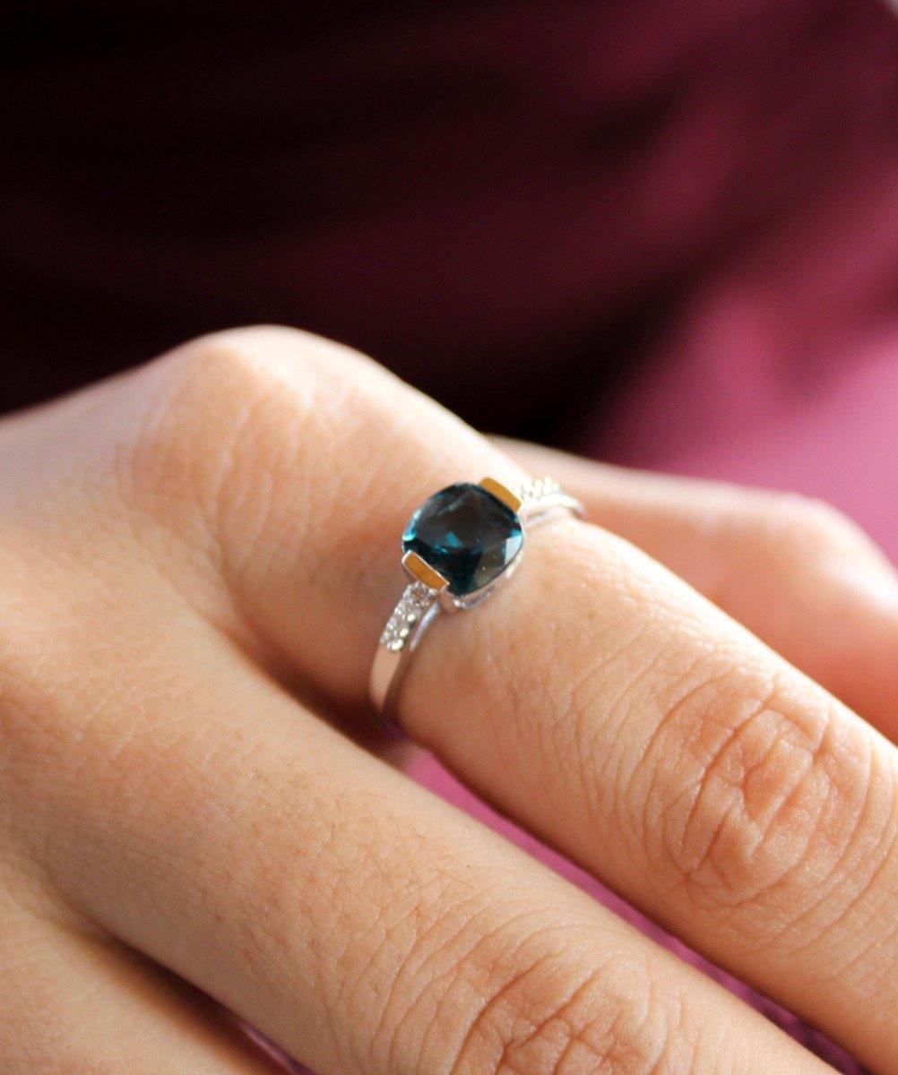 1.69 Cts. London Blue Topaz Solid 925 Sterling Silver Ring Jewelry - YoTreasure