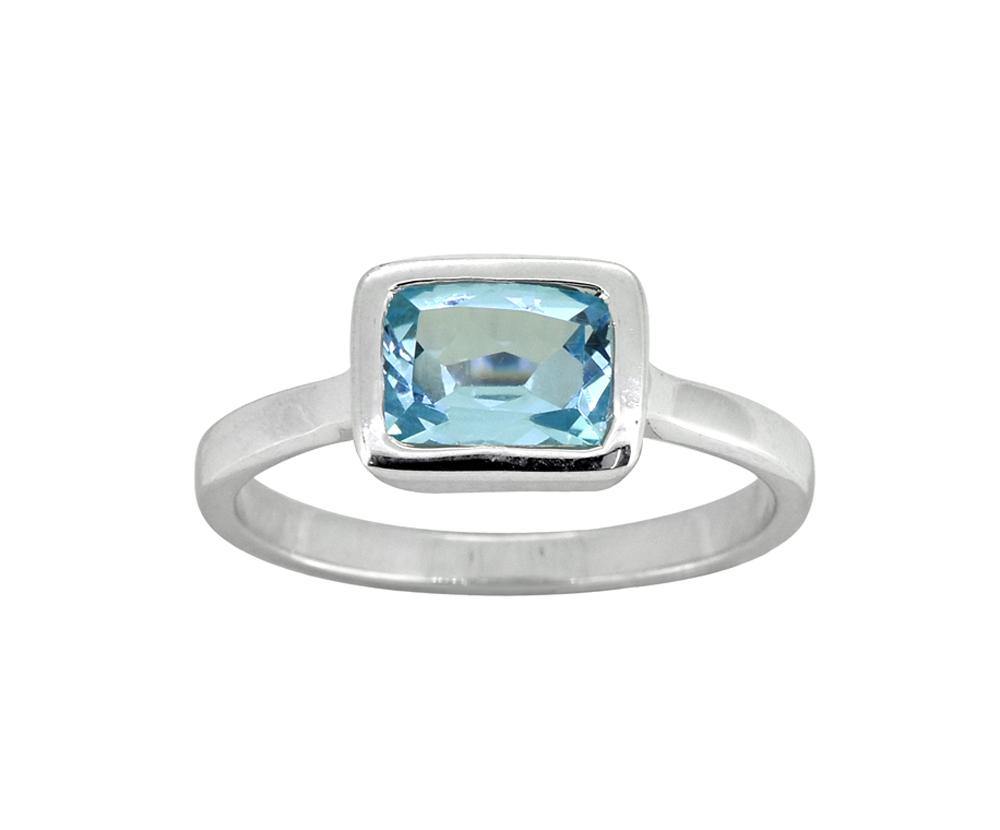 1.74 Ct. Blue Topaz Solid 925 Sterling Silver Ring Jewelry - YoTreasure