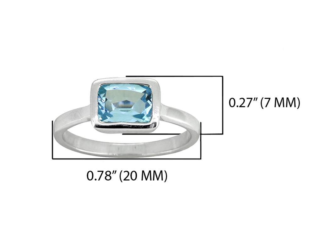 1.74 Ct. Blue Topaz Solid 925 Sterling Silver Ring Jewelry - YoTreasure