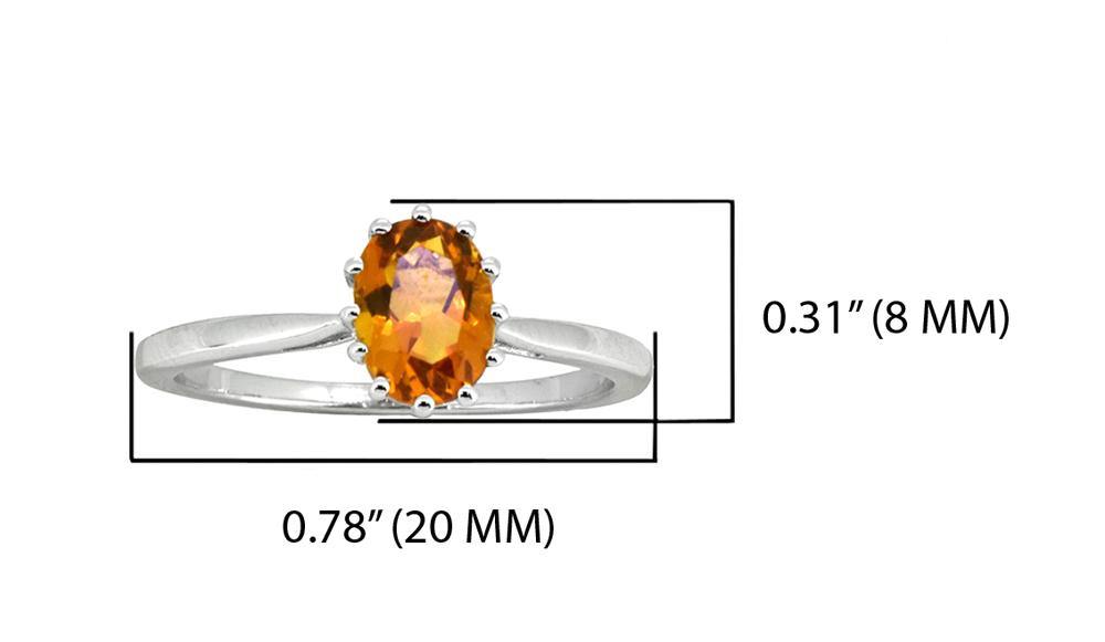 1.05 Ct Citrine Solid 925 Sterling Silver Ring Jewelry - YoTreasure