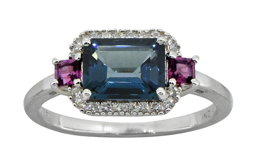 2.44 Ct London Blue Topaz Solid 925 Sterling Silver Ring Jewelry - YoTreasure