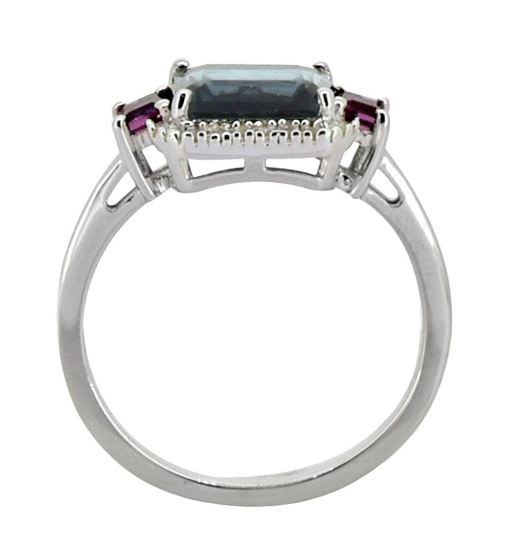 2.44 Ct London Blue Topaz Solid 925 Sterling Silver Ring Jewelry - YoTreasure