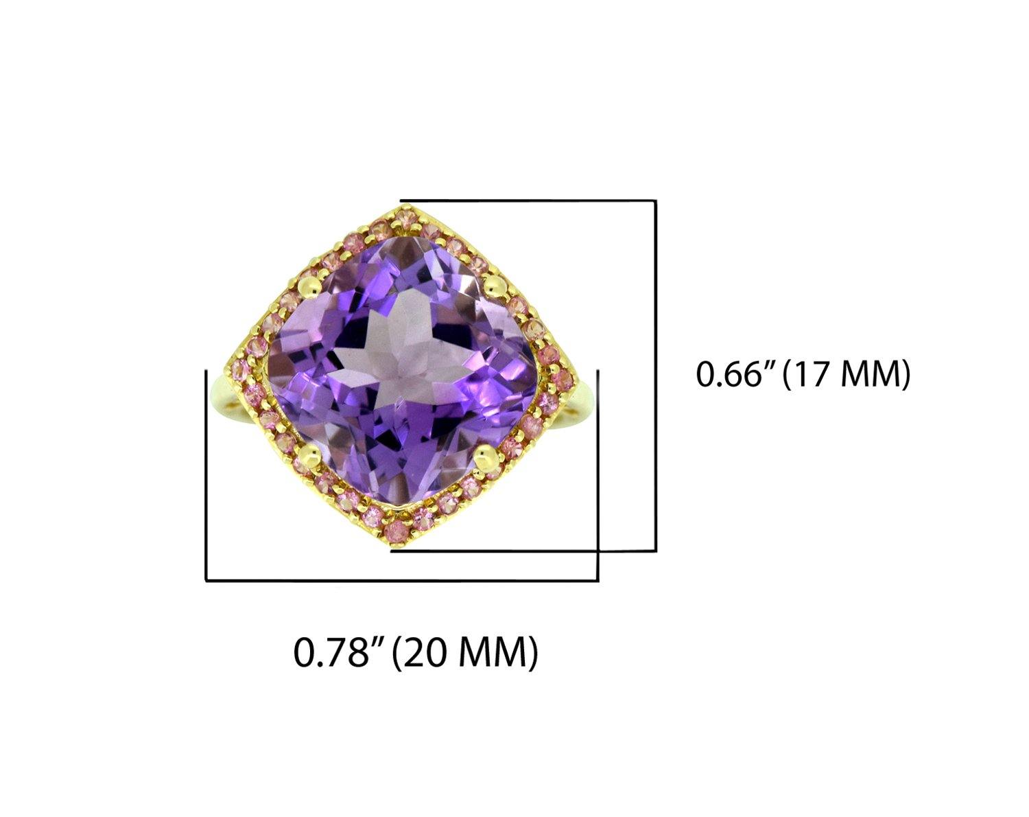 7.18 Ct Amethyst Pink Tourmaline Solid 14k Yellow Gold Ring Jewelry - YoTreasure