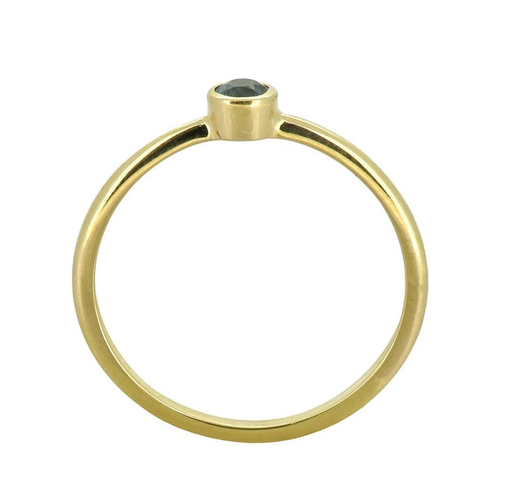 London Blue Topaz Solid 10K Yellow Gold Gemstone Ring - YoTreasure
